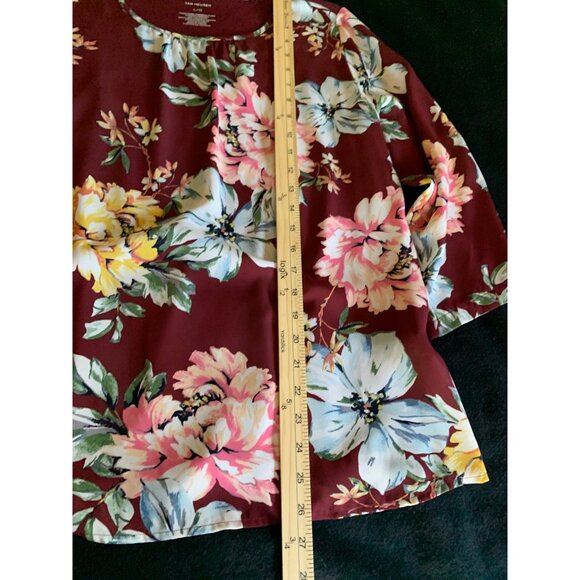 Van Heusen Floral Blouse Womens Size Large Cotton & Polyester Blend - Picture 5 of 9